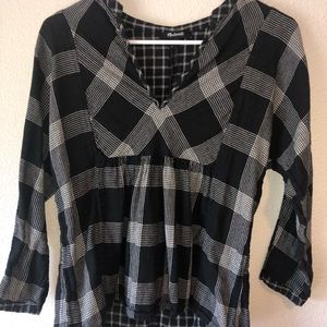 Madewell Plaid Shirt (3/4 length sleeves)